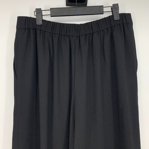 J.Crew 365 Pants Black Pull On Wide Leg Cropped Crepe - Picture 8 of 9